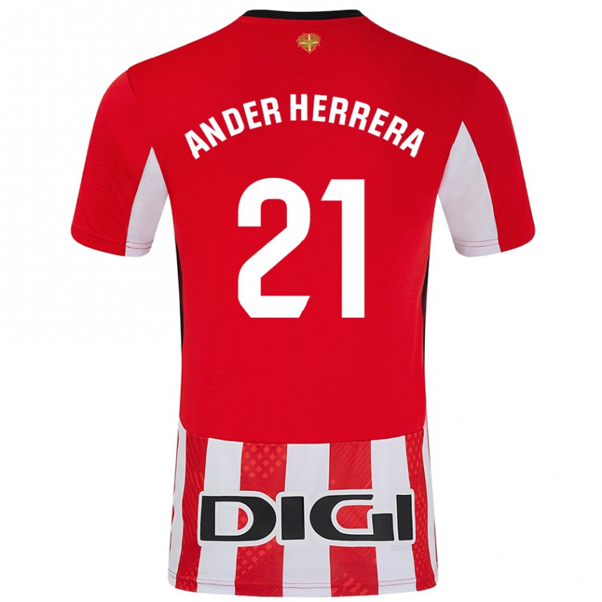 Hombre Fútbol Camiseta Ander Herrera #21 Rojo Blanco 1ª Equipación 2024/25 Perú