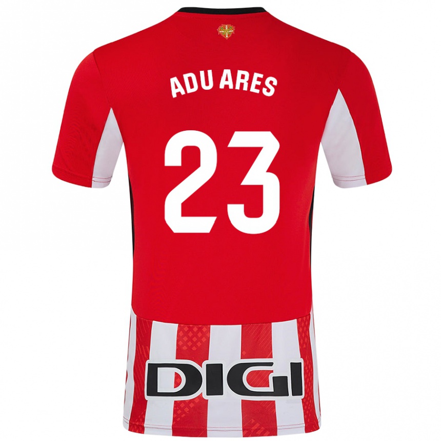 Hombre Fútbol Camiseta Adu Ares #23 Rojo Blanco 1ª Equipación 2024/25 Perú