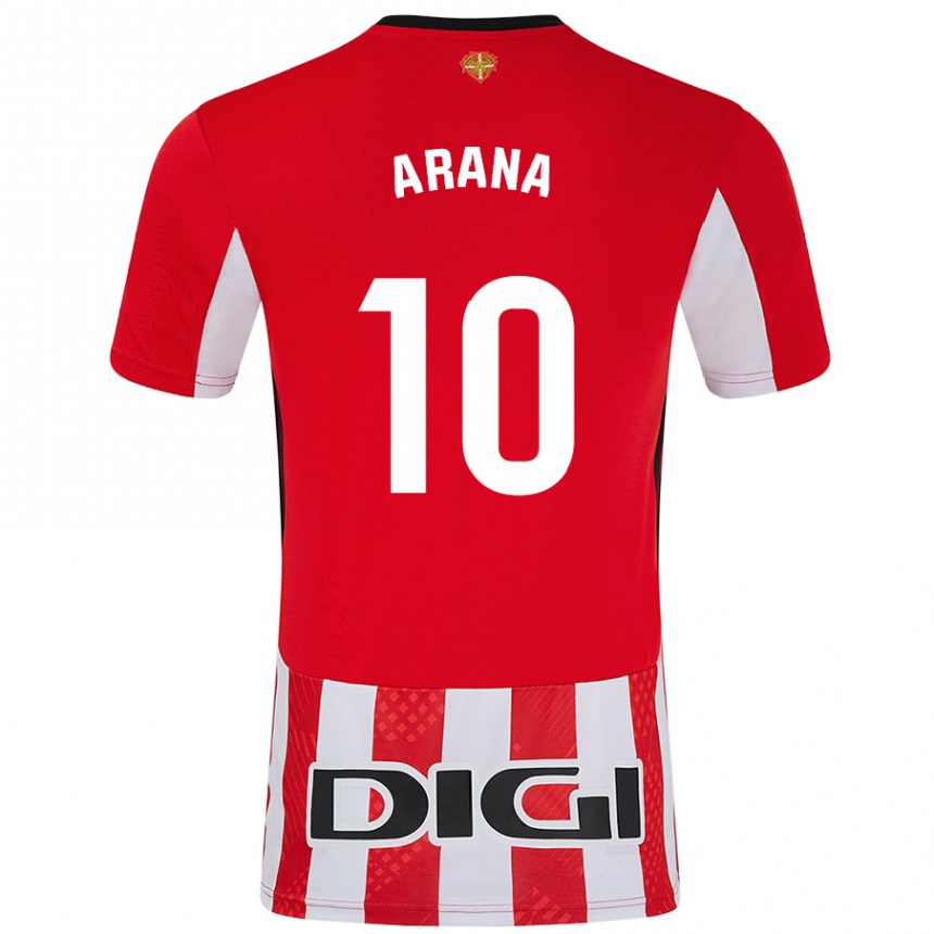 Hombre Fútbol Camiseta Paula Arana Montes #10 Rojo Blanco 1ª Equipación 2024/25 Perú