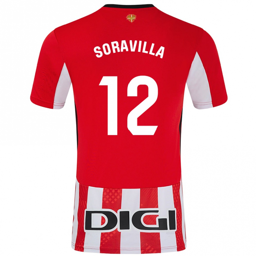 Hombre Fútbol Camiseta Ander Soravilla #12 Rojo Blanco 1ª Equipación 2024/25 Perú