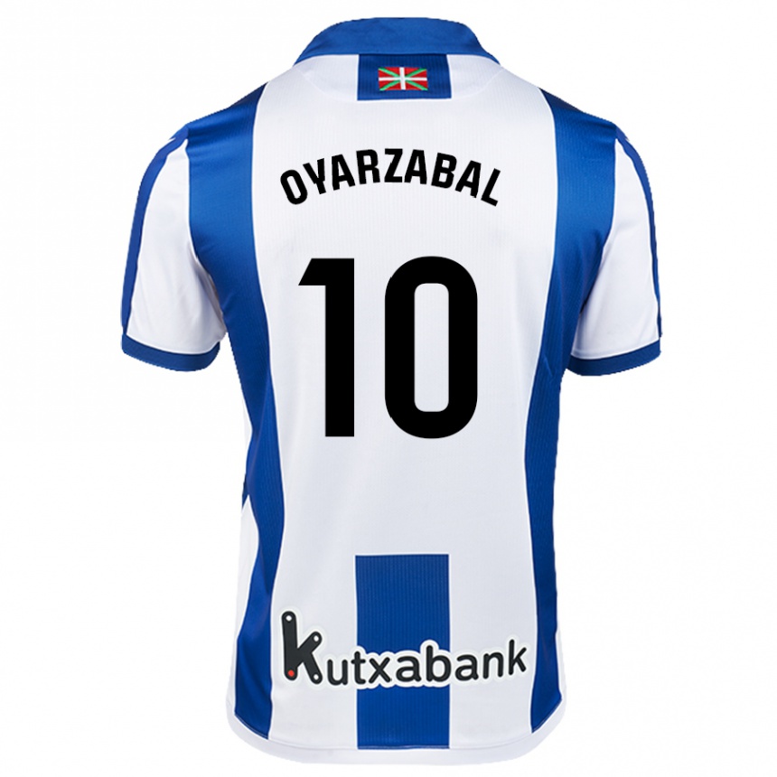 Hombre Fútbol Camiseta Mikel Oyarzabal #10 Blanco Azul 1ª Equipación 2024/25 Perú