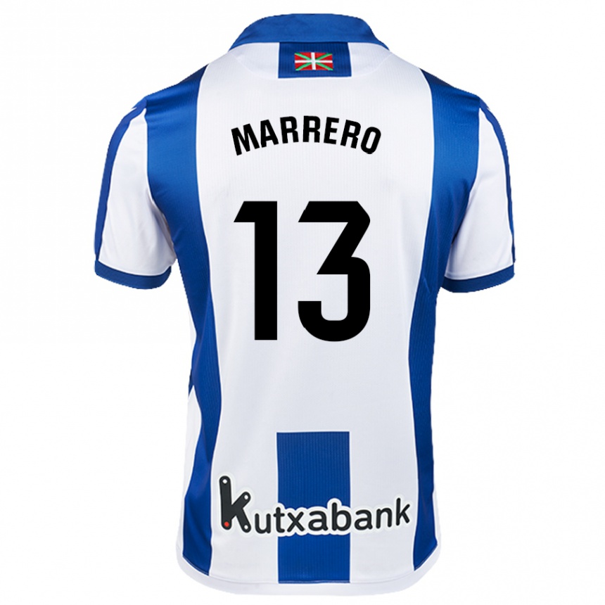 Hombre Fútbol Camiseta Unai Marrero #13 Blanco Azul 1ª Equipación 2024/25 Perú