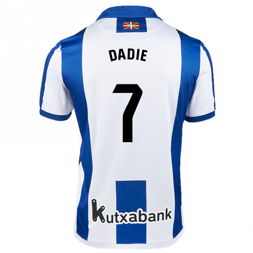 Hombre Fútbol Camiseta Alberto Dadie #7 Blanco Azul 1ª Equipación 2024/25 Perú