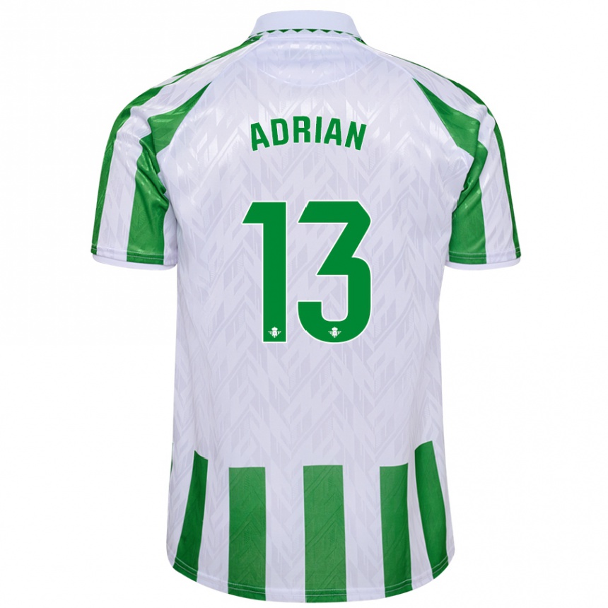 Hombre Fútbol Camiseta Adrian #13 Verde Rayas Blancas 1ª Equipación 2024/25 Perú