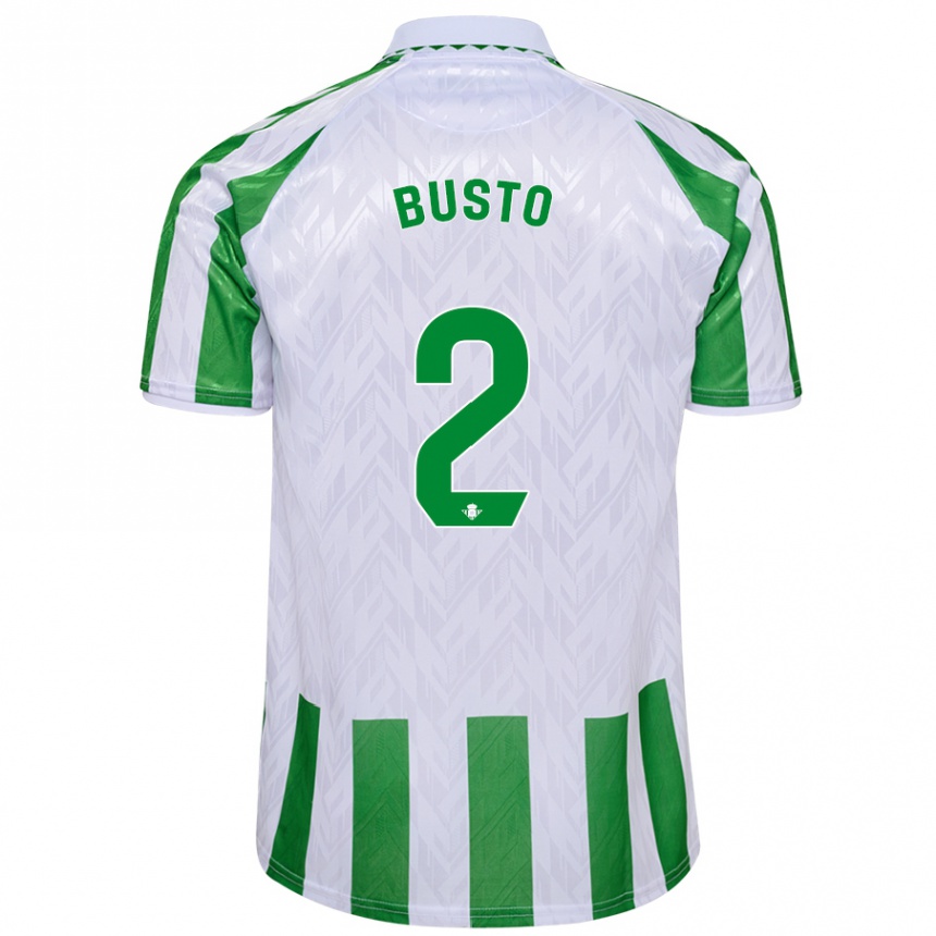 Hombre Fútbol Camiseta Pablo Busto #2 Verde Rayas Blancas 1ª Equipación 2024/25 Perú