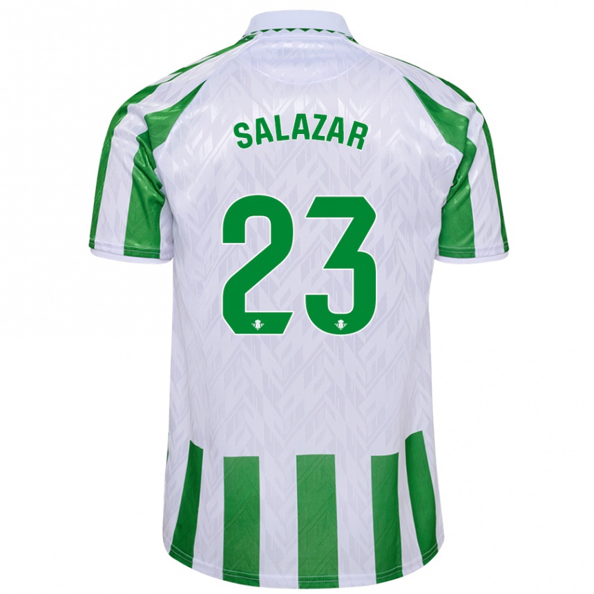 Hombre Fútbol Camiseta Noelia Salazar #23 Verde Rayas Blancas 1ª Equipación 2024/25 Perú