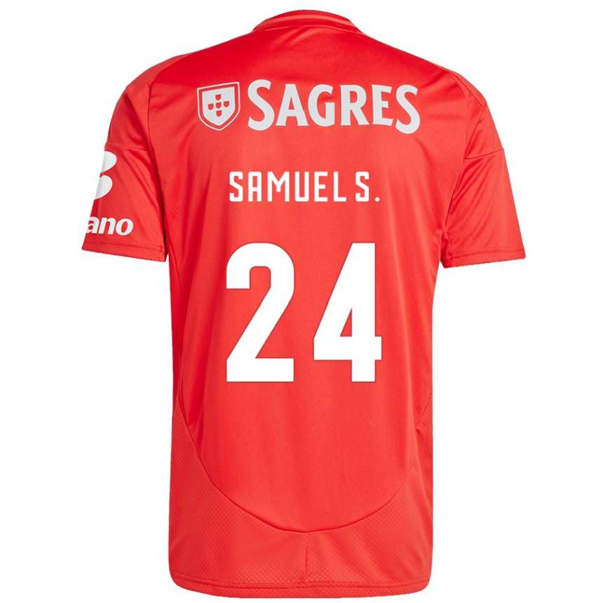 Hombre Fútbol Camiseta Samuel Soares #24 Rojo Blanco 1ª Equipación 2024/25 Perú