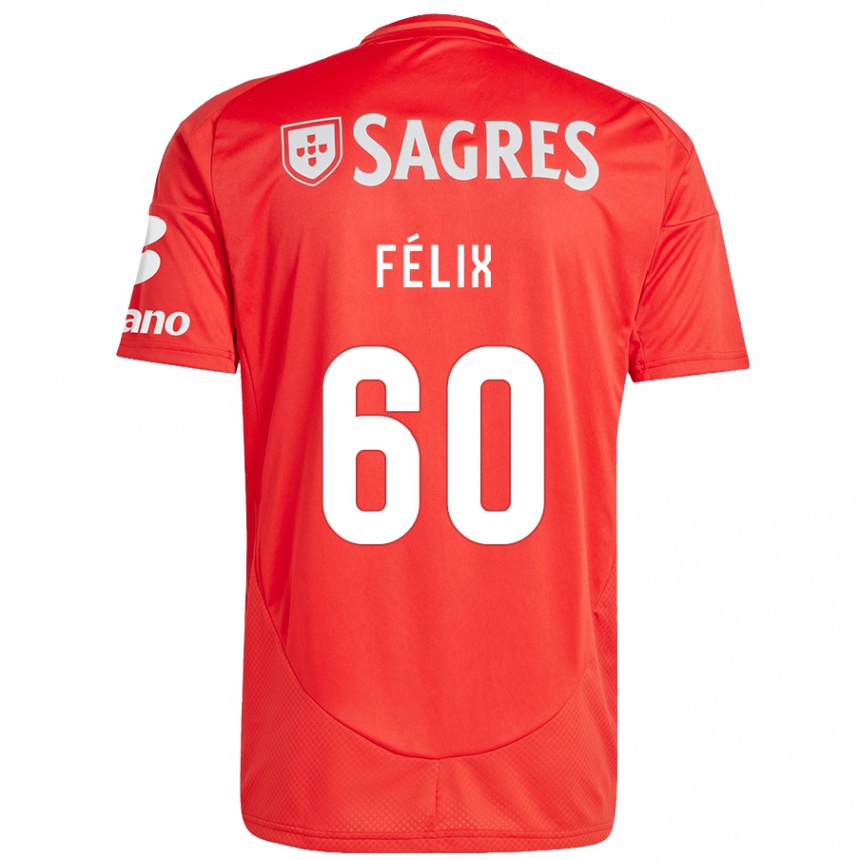 Hombre Fútbol Camiseta Nuno Félix #60 Rojo Blanco 1ª Equipación 2024/25 Perú