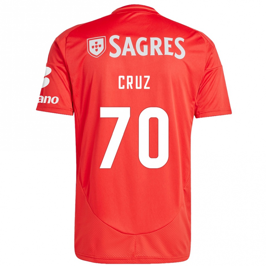 Hombre Fútbol Camiseta Filipe Cruz #70 Rojo Blanco 1ª Equipación 2024/25 Perú