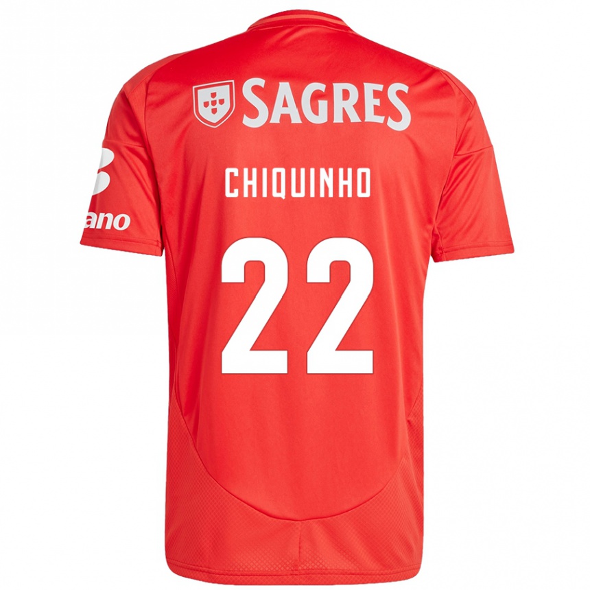 Hombre Fútbol Camiseta Chiquinho #22 Rojo Blanco 1ª Equipación 2024/25 Perú