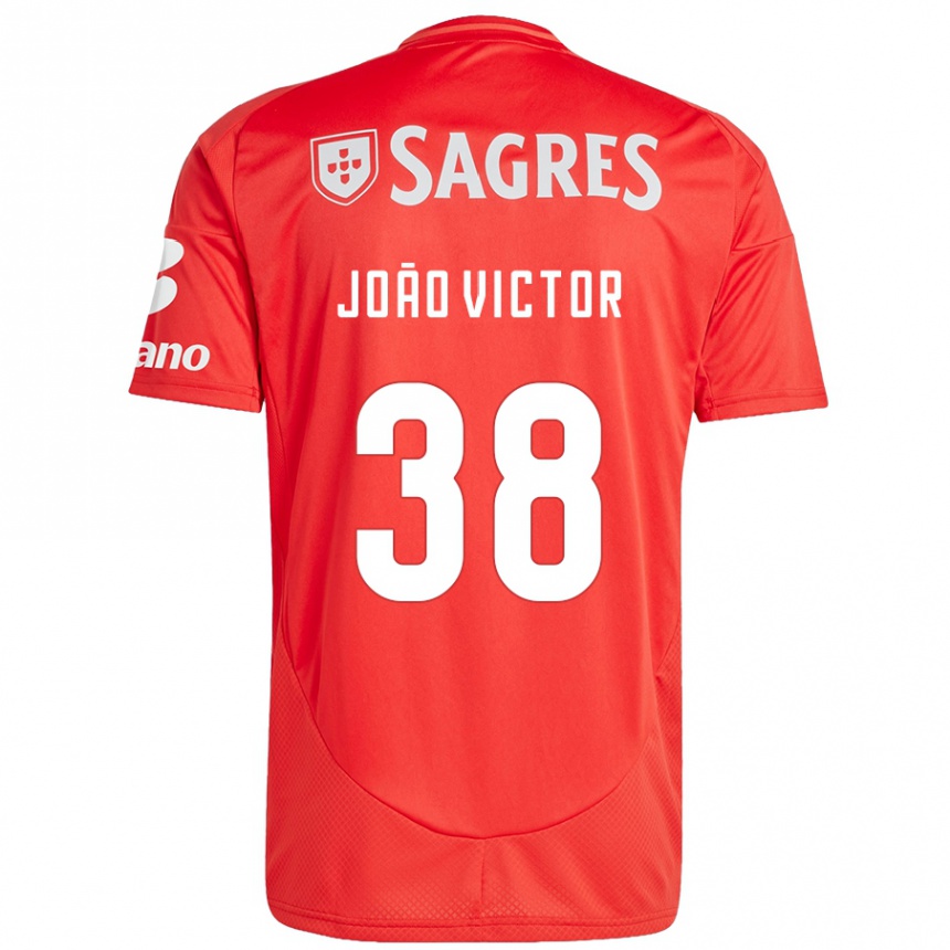 Hombre Fútbol Camiseta Joao Victor #38 Rojo Blanco 1ª Equipación 2024/25 Perú