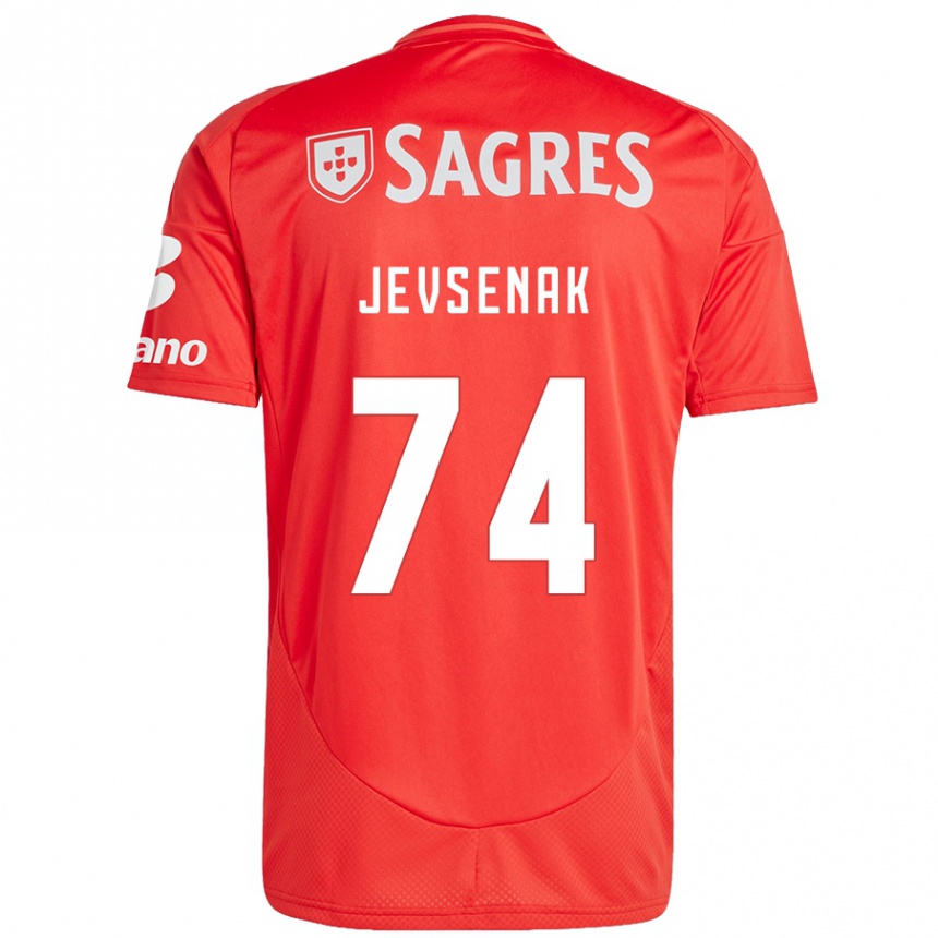 Hombre Fútbol Camiseta Zan Jevsenak #74 Rojo Blanco 1ª Equipación 2024/25 Perú