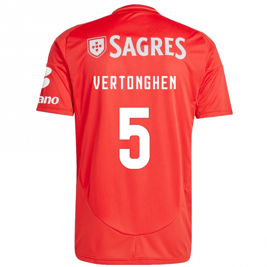 Hombre Fútbol Camiseta Jan Vertonghen #5 Rojo Blanco 1ª Equipación 2024/25 Perú