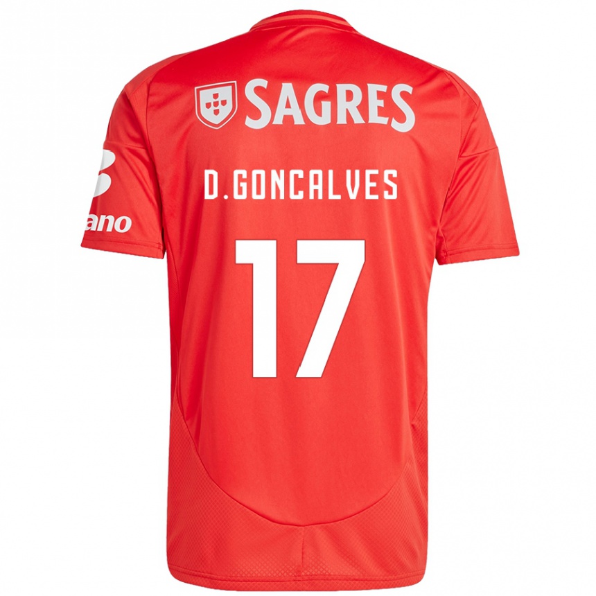 Hombre Fútbol Camiseta Diogo Goncalves #17 Rojo Blanco 1ª Equipación 2024/25 Perú