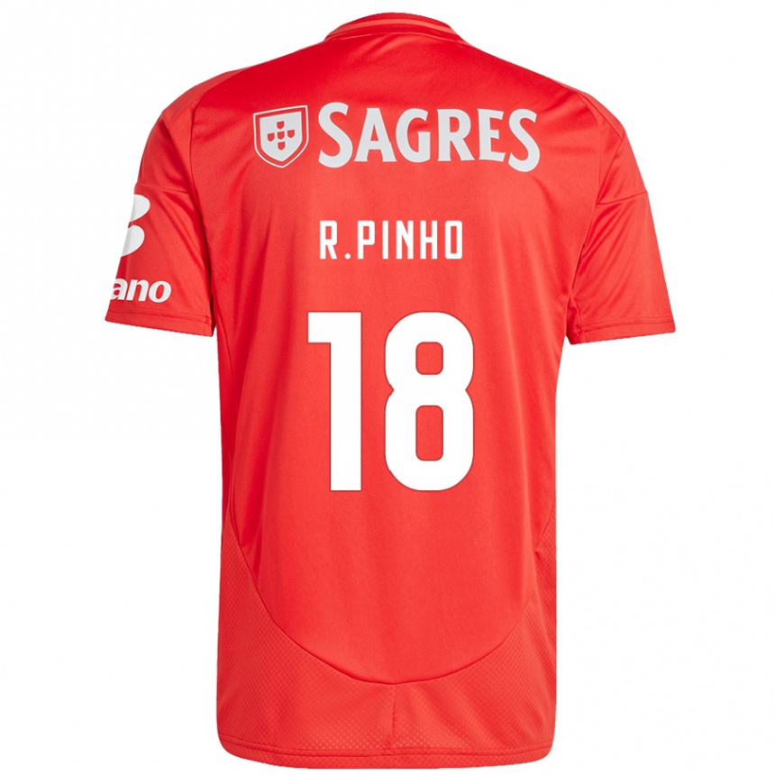 Hombre Fútbol Camiseta Rodrigo Pinho #18 Rojo Blanco 1ª Equipación 2024/25 Perú