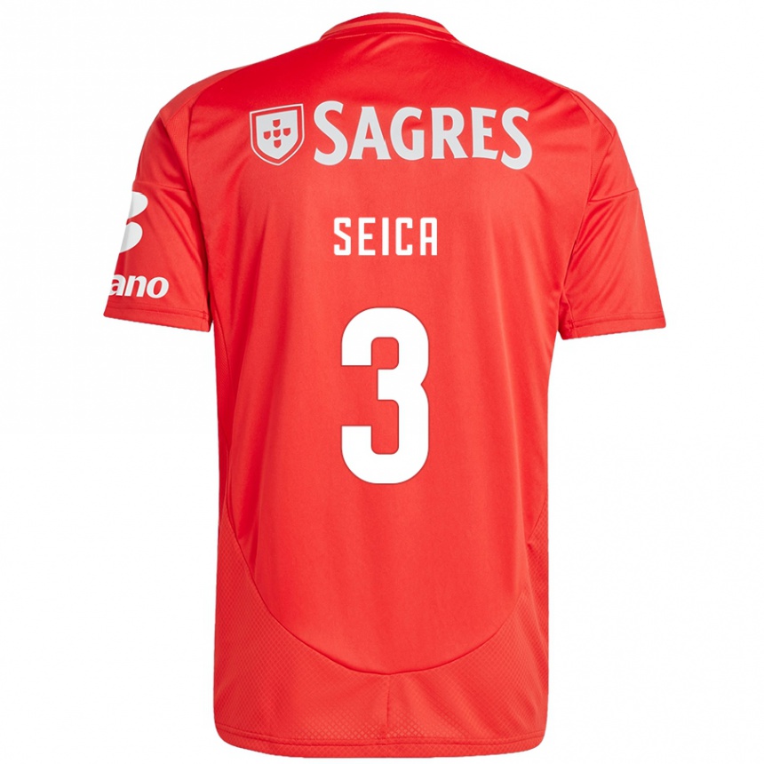 Hombre Fútbol Camiseta Ana Seica #3 Rojo Blanco 1ª Equipación 2024/25 Perú