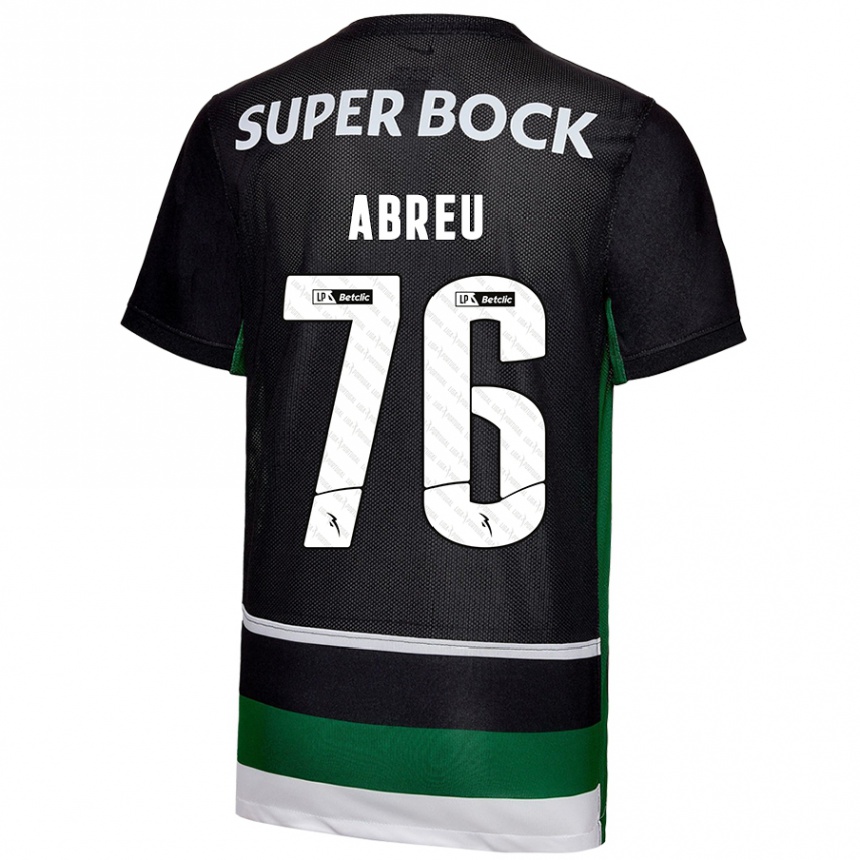 Hombre Fútbol Camiseta Diogo Abreu #76 Negro Blanco Verde 1ª Equipación 2024/25 Perú