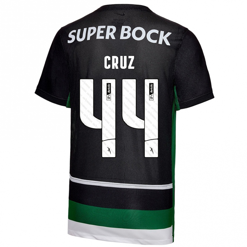 Hombre Fútbol Camiseta Marco Cruz #44 Negro Blanco Verde 1ª Equipación 2024/25 Perú