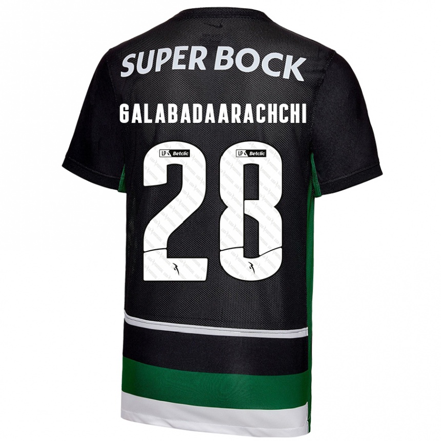 Hombre Fútbol Camiseta Jacinta Galabadaarachchi #28 Negro Blanco Verde 1ª Equipación 2024/25 Perú