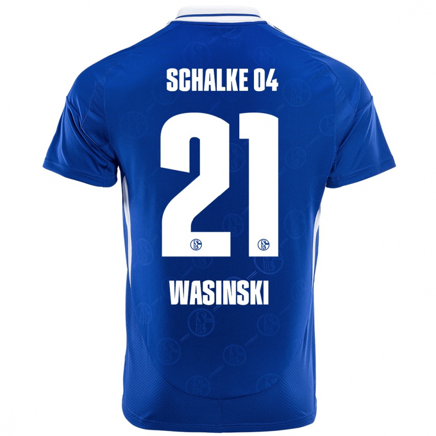 Hombre Fútbol Camiseta Martin Wasinski #21 Azul Real 1ª Equipación 2024/25 Perú