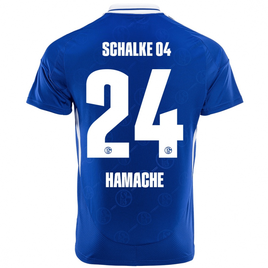 Hombre Fútbol Camiseta Ilyes Hamache #24 Azul Real 1ª Equipación 2024/25 Perú