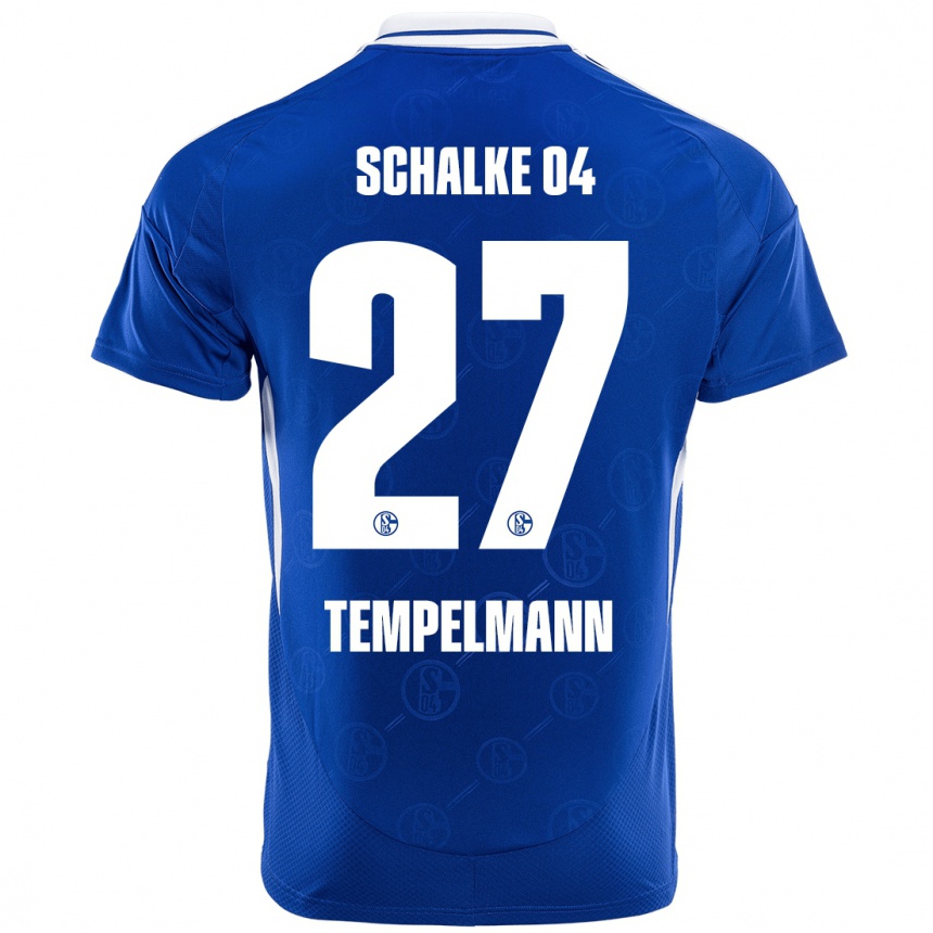 Hombre Fútbol Camiseta Lino Tempelmann #27 Azul Real 1ª Equipación 2024/25 Perú