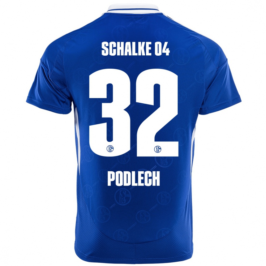 Hombre Fútbol Camiseta Luca Podlech #32 Azul Real 1ª Equipación 2024/25 Perú