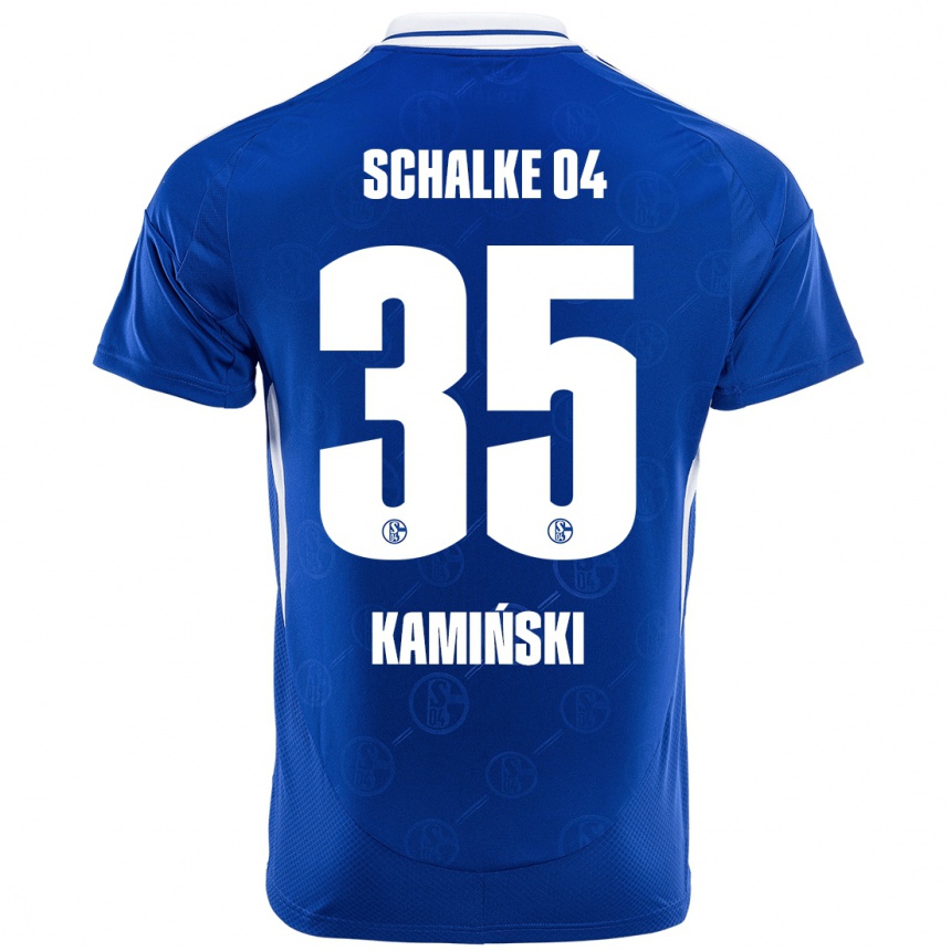 Hombre Fútbol Camiseta Marcin Kaminski #35 Azul Real 1ª Equipación 2024/25 Perú