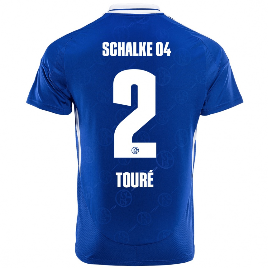 Hombre Fútbol Camiseta Tidiane Touré #2 Azul Real 1ª Equipación 2024/25 Perú