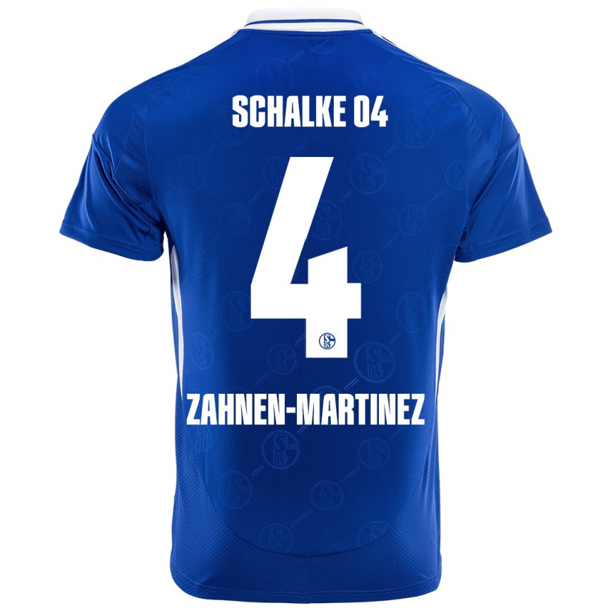 Hombre Fútbol Camiseta Pablo Zahnen-Martinez #4 Azul Real 1ª Equipación 2024/25 Perú