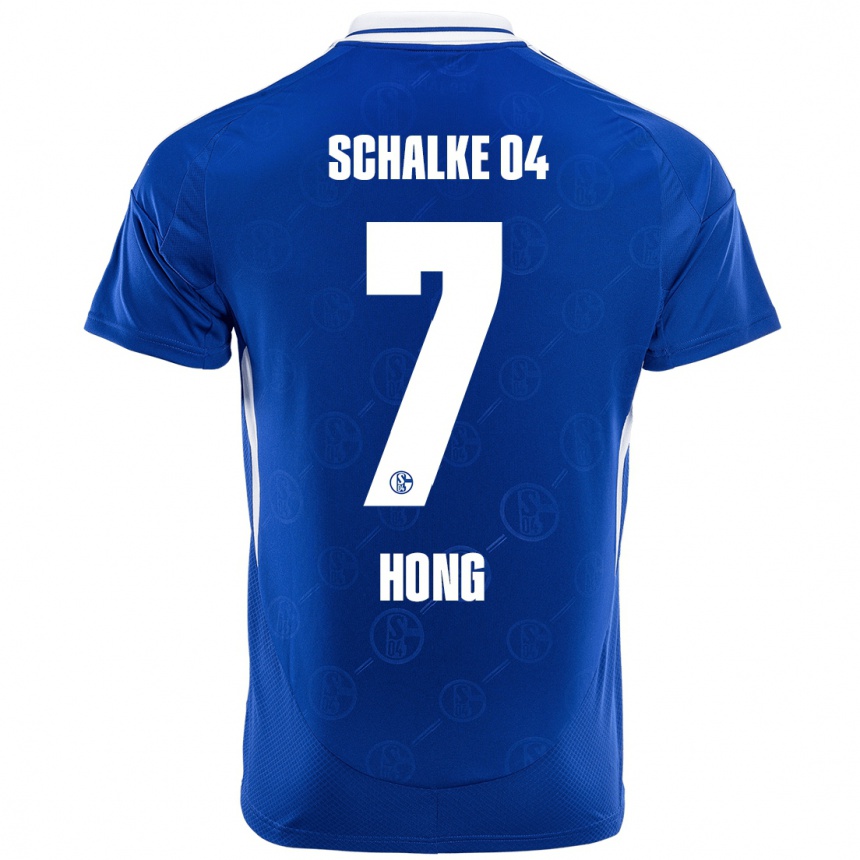 Hombre Fútbol Camiseta Seok-Ju Hong #7 Azul Real 1ª Equipación 2024/25 Perú