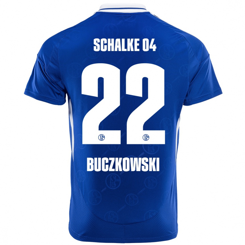 Hombre Fútbol Camiseta Philip Buczkowski #22 Azul Real 1ª Equipación 2024/25 Perú