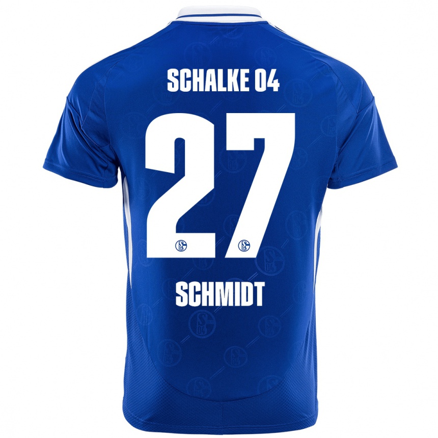 Hombre Fútbol Camiseta Tim Schmidt #27 Azul Real 1ª Equipación 2024/25 Perú