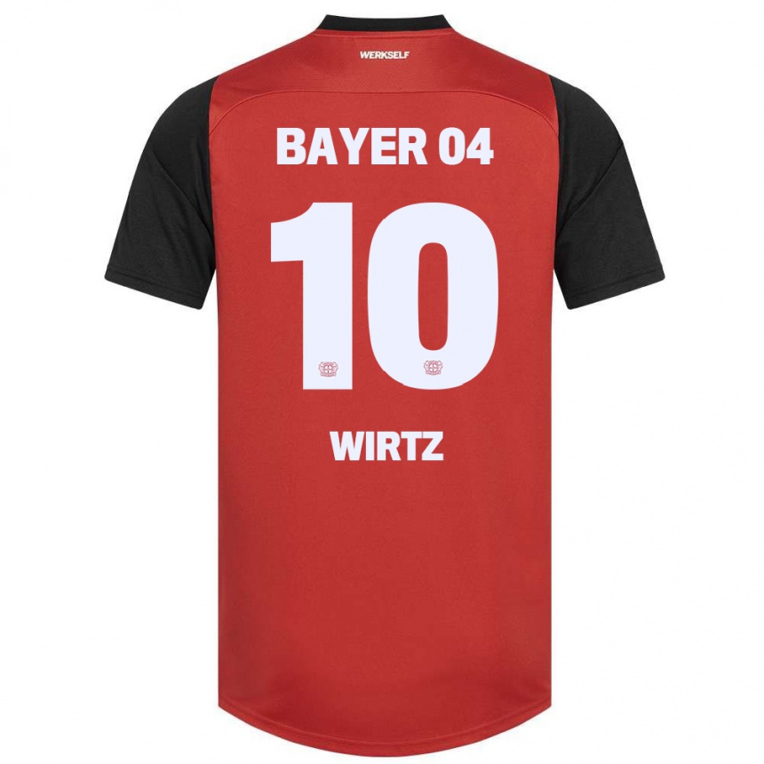 Hombre Fútbol Camiseta Florian Wirtz #10 Rojo Negro 1ª Equipación 2024/25 Perú