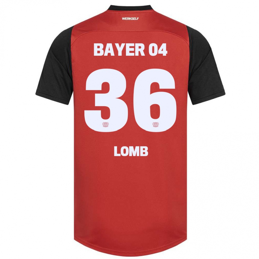 Hombre Fútbol Camiseta Niklas Lomb #36 Rojo Negro 1ª Equipación 2024/25 Perú