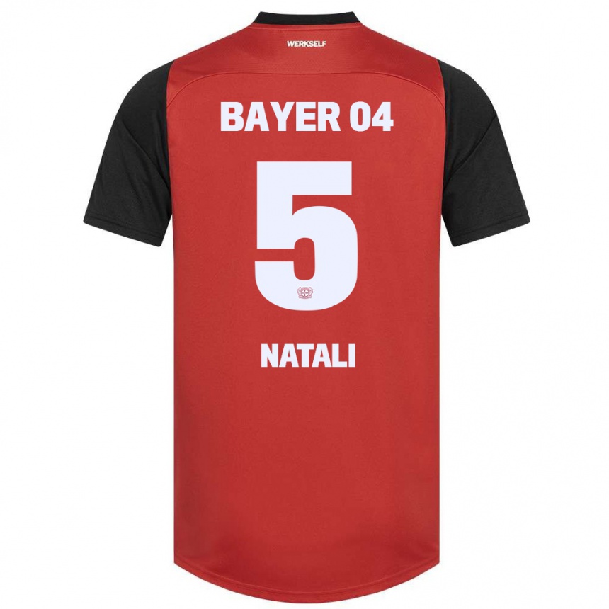 Hombre Fútbol Camiseta Andrea Natali #5 Rojo Negro 1ª Equipación 2024/25 Perú