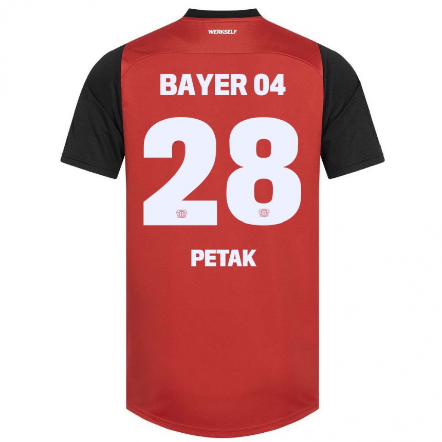 Hombre Fútbol Camiseta Raoul Petak #28 Rojo Negro 1ª Equipación 2024/25 Perú