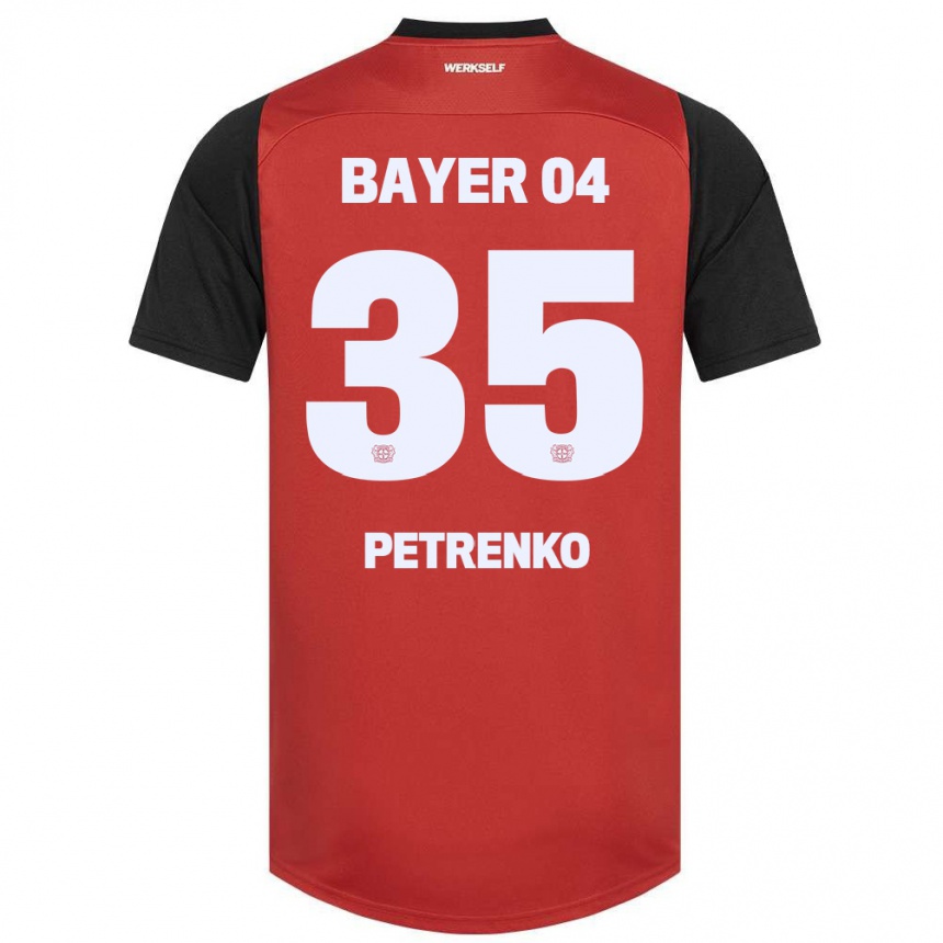 Hombre Fútbol Camiseta Oleksandr Petrenko #35 Rojo Negro 1ª Equipación 2024/25 Perú