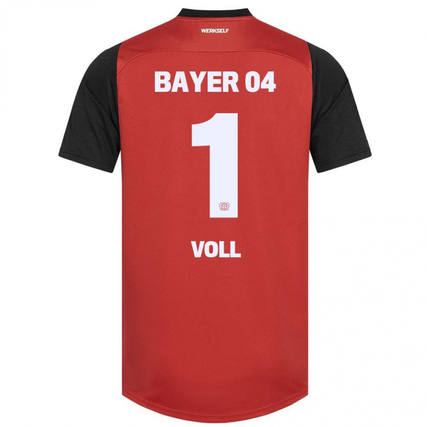 Hombre Fútbol Camiseta Charlotte Voll #1 Rojo Negro 1ª Equipación 2024/25 Perú