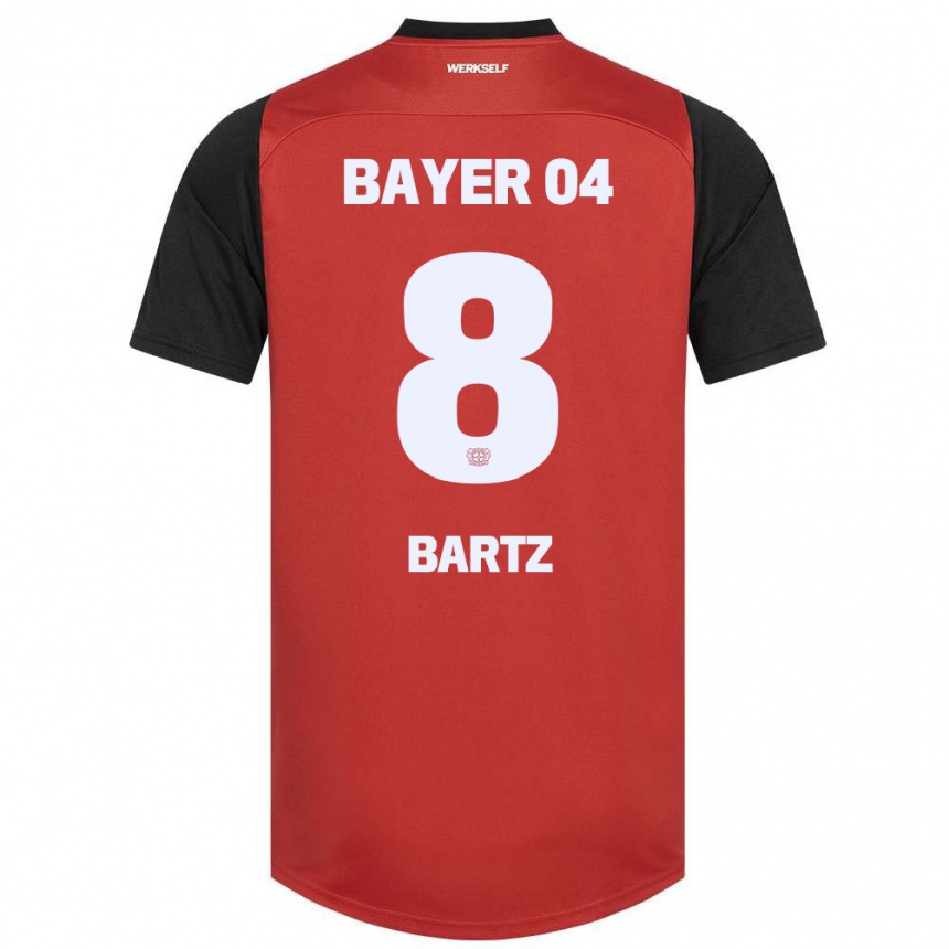 Hombre Fútbol Camiseta Paulina Bartz #8 Rojo Negro 1ª Equipación 2024/25 Perú