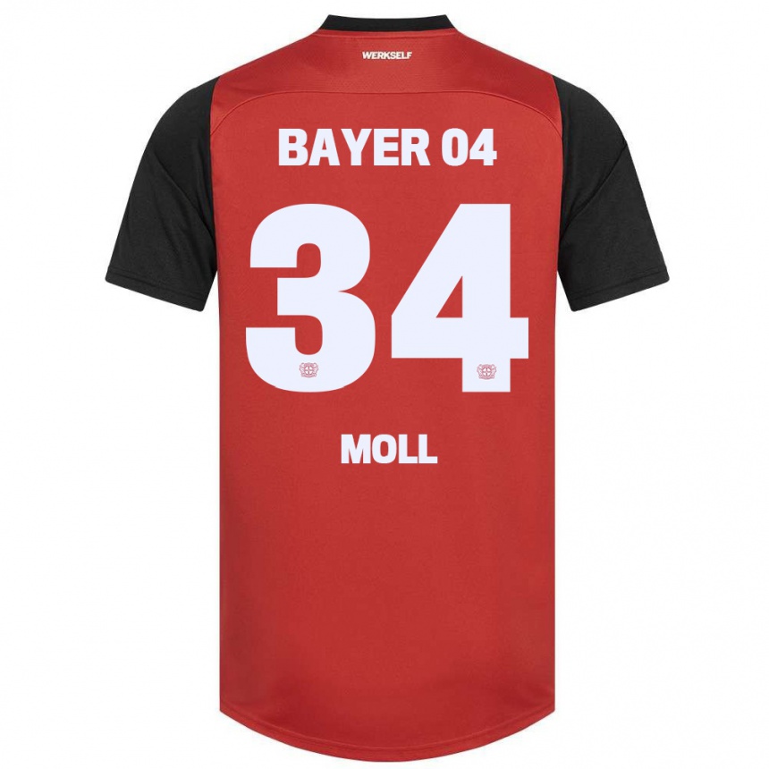 Hombre Fútbol Camiseta Anne Moll #34 Rojo Negro 1ª Equipación 2024/25 Perú