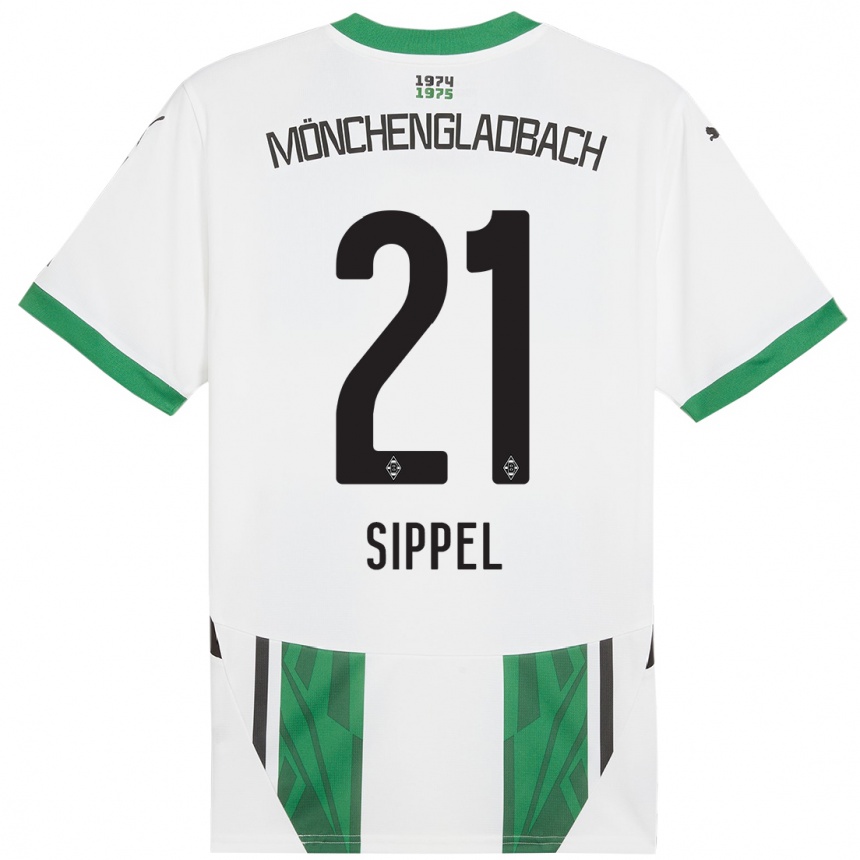 Hombre Fútbol Camiseta Tobias Sippel #21 Blanco Verde 1ª Equipación 2024/25 Perú