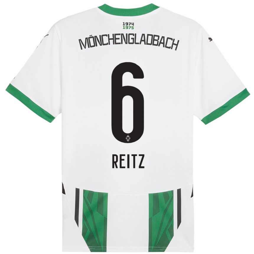 Hombre Fútbol Camiseta Tony Reitz #6 Blanco Verde 1ª Equipación 2024/25 Perú