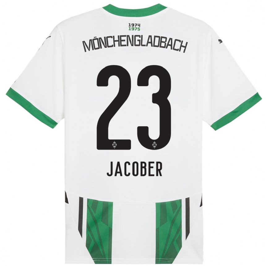 Hombre Fútbol Camiseta Magdalena Jacober #23 Blanco Verde 1ª Equipación 2024/25 Perú