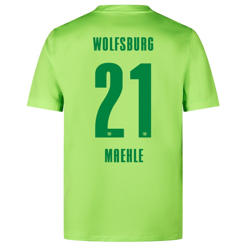 Hombre Fútbol Camiseta Joakim Maehle #21 Verde Fluorescente 1ª Equipación 2024/25 Perú