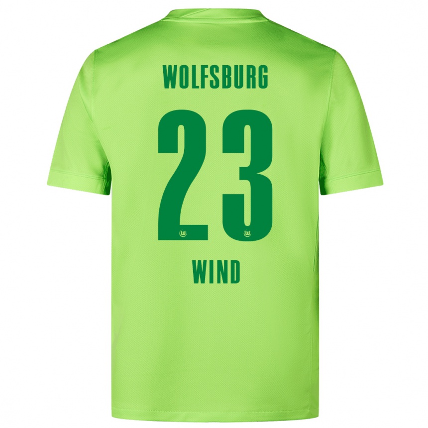 Hombre Fútbol Camiseta Jonas Wind #23 Verde Fluorescente 1ª Equipación 2024/25 Perú