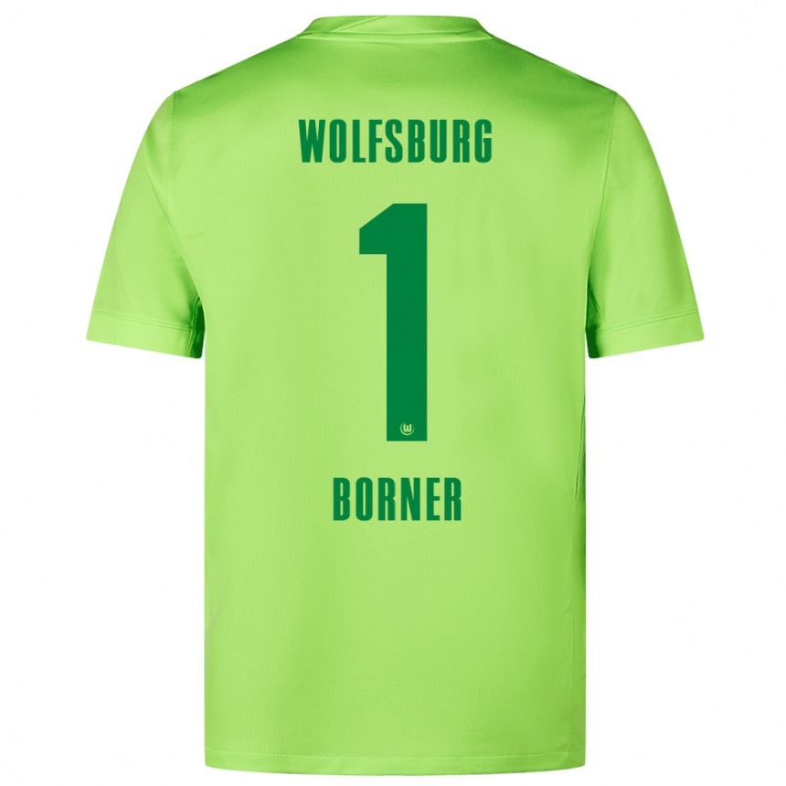 Hombre Fútbol Camiseta Benedikt Börner #1 Verde Fluorescente 1ª Equipación 2024/25 Perú