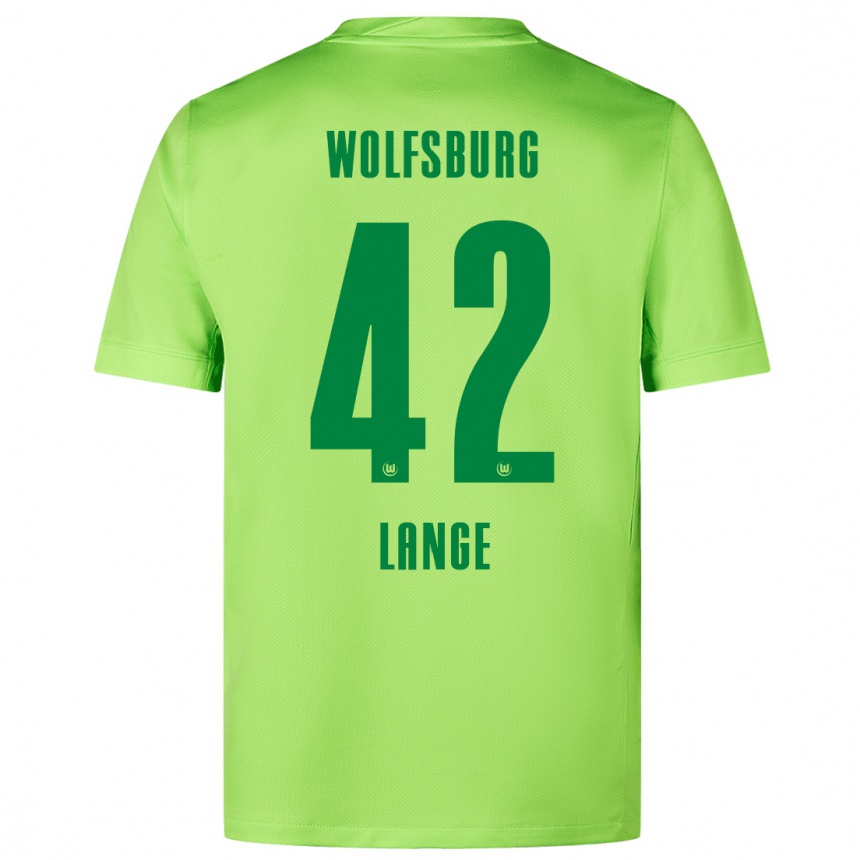 Hombre Fútbol Camiseta Felix Lange #42 Verde Fluorescente 1ª Equipación 2024/25 Perú