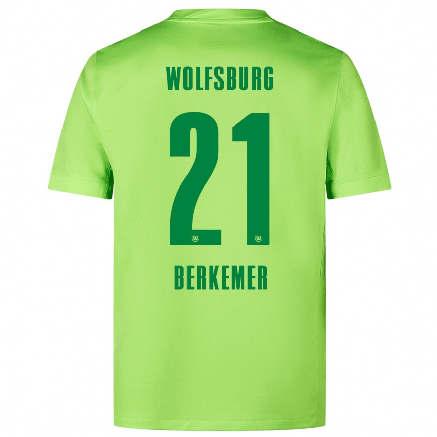 Hombre Fútbol Camiseta Melvin Berkemer #21 Verde Fluorescente 1ª Equipación 2024/25 Perú