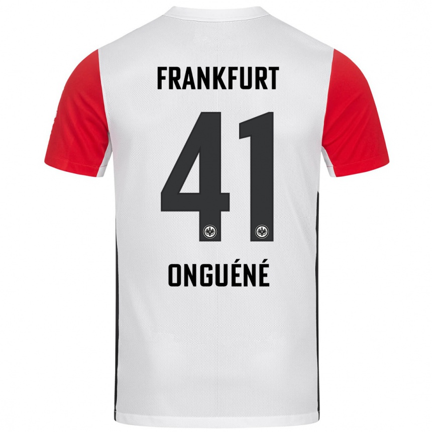 Hombre Fútbol Camiseta Jérôme Onguéné #41 Blanco Rojo 1ª Equipación 2024/25 Perú